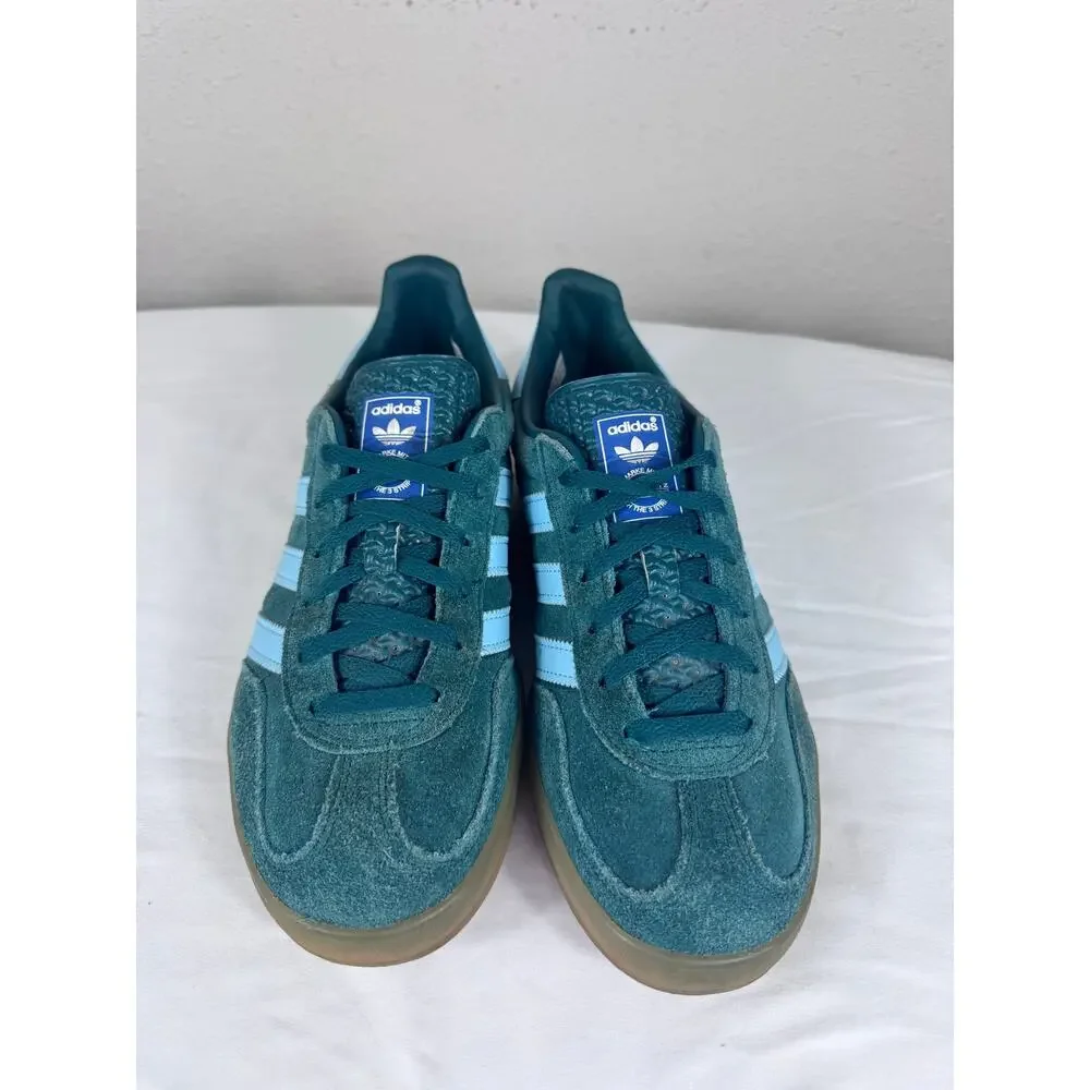 Adidas Gazelle Indoor Collegiate Green Hazy Sky Mens 7 Womens 8